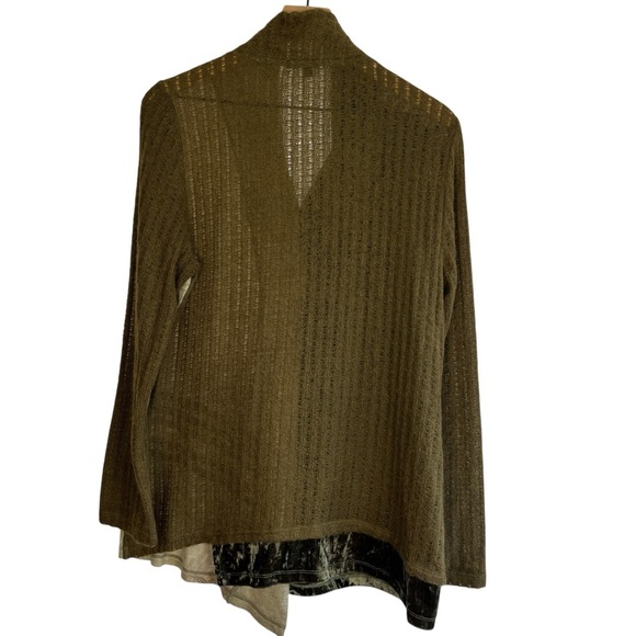 CATIVA Womens Multi-Pattern Pullover Sweater Olive Green Wool Blend XL Artsy - Picture 2 of 10